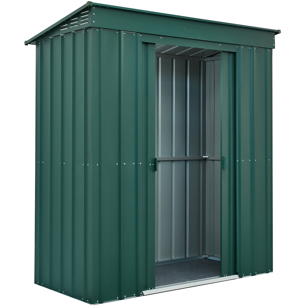 Globel 6 x 3ft 2 Door Green Metal Pent Garden Shed Image 2