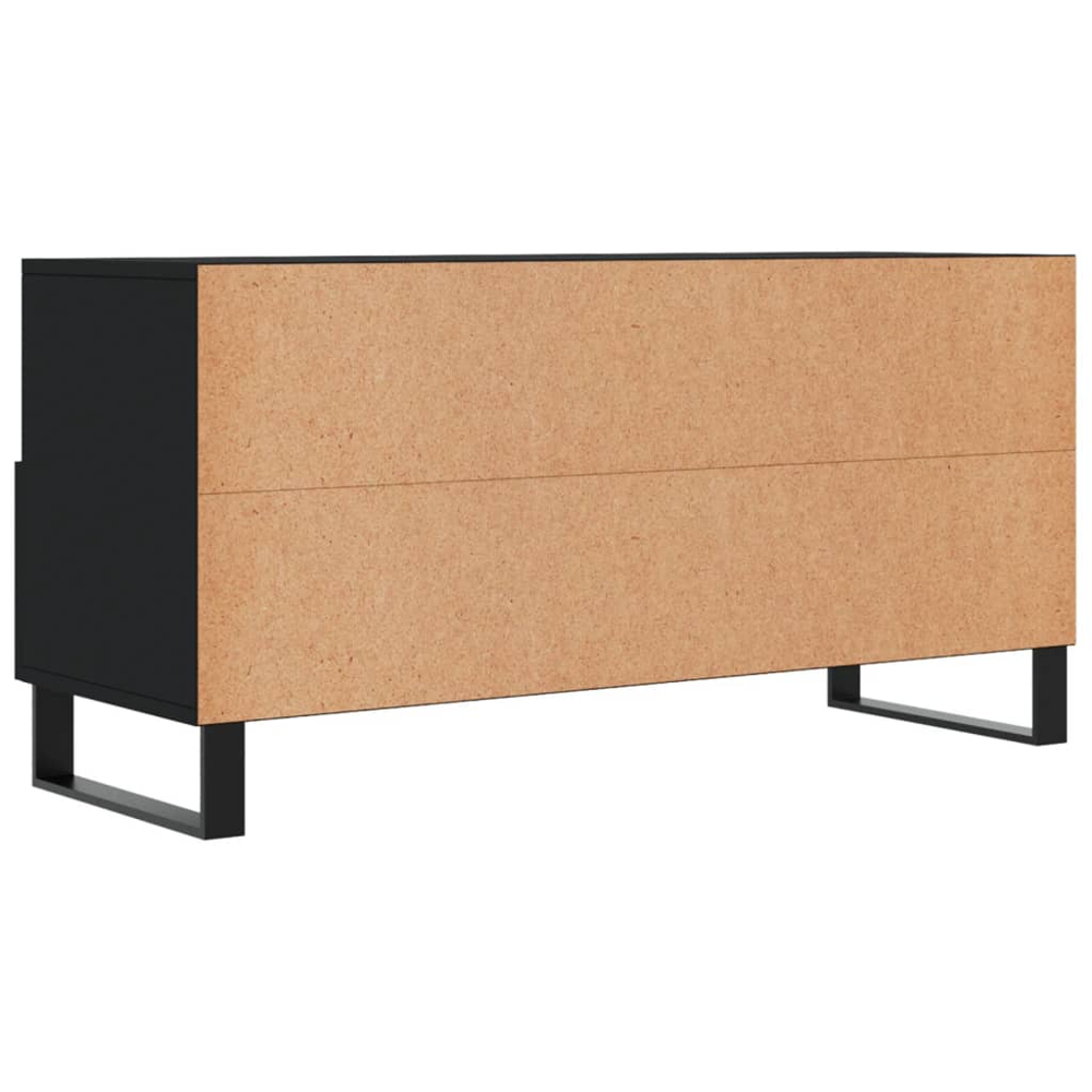 vidaXL 3 Drawer 3 Shelf Black TV Cabinet Image 8