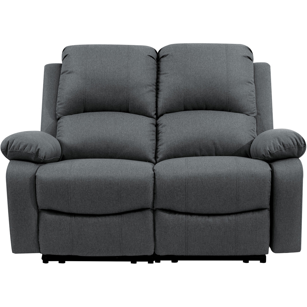 Comfy Living 5 Seater Dark Grey Linen Electric Recliner Sofa Set Image 2