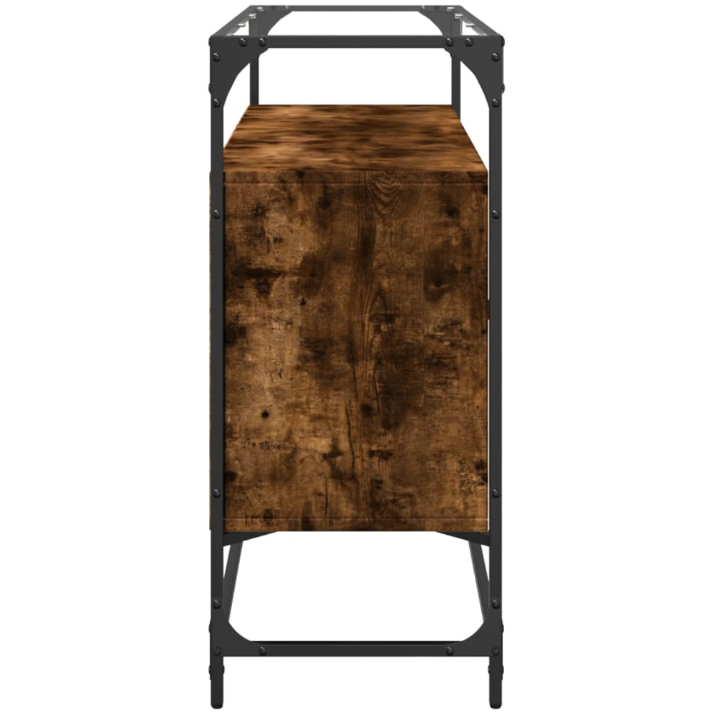 vidaXL 2 Door 3 Shelf Smoked Oak Sideboard Image 5
