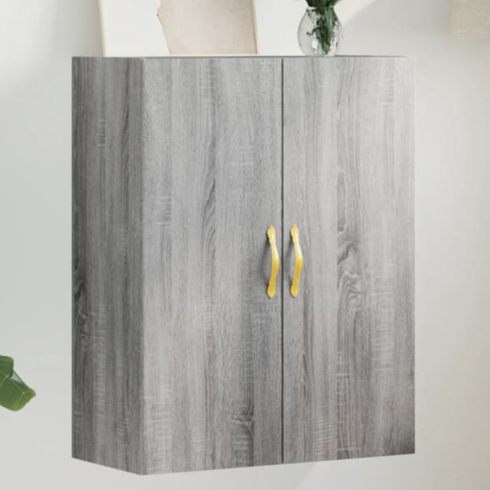 vidaXL 2 Door Grey Sonoma Wall Mounted Cabinet Image 1