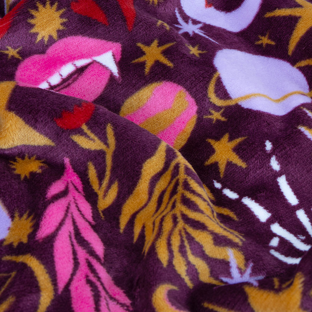 Furn Enchanted Printed Pink Sherpa Fleece Throw 130 x 180cm Image 5