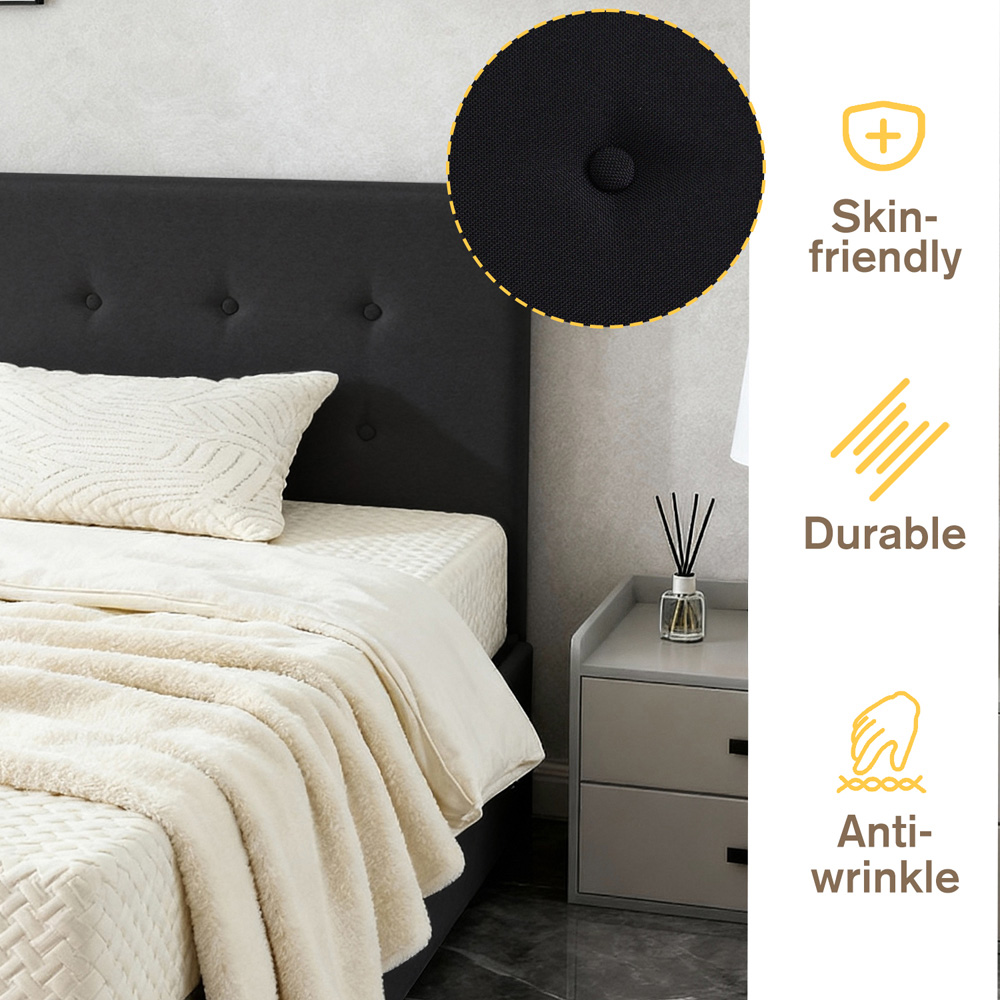 Brooklyn Single Black Fabric Gaslift Ottoman Storage Bed Image 6