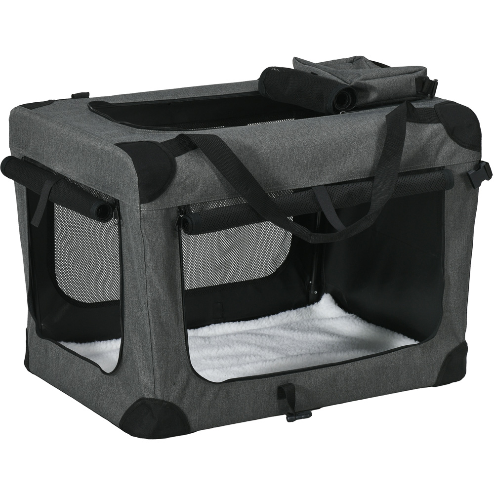PawHut 70cm Grey Foldable Pet Carrier Bag with Cushion Image 1