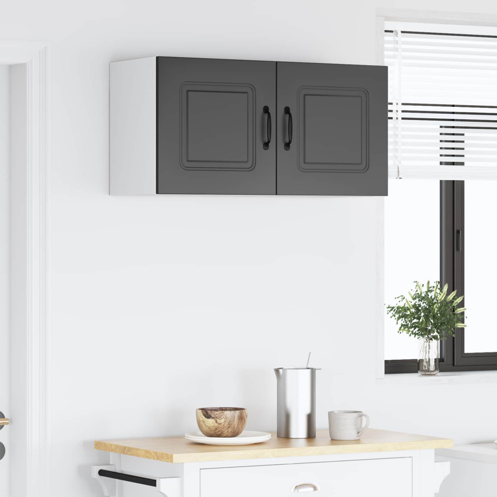 vidaXL Kalmar 2 Door Black Wall Kitchen Cabinet Image 9