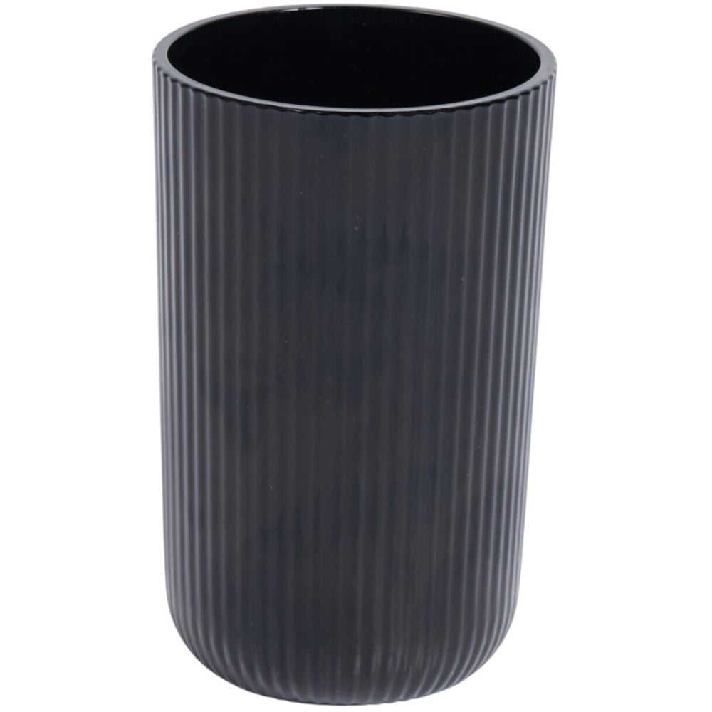 Ribbed Hiball Glass Black Image 1