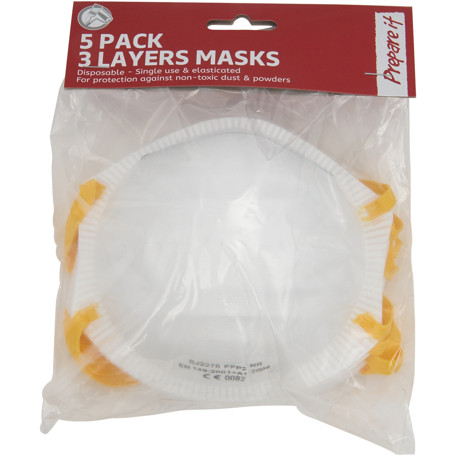 Pack of 5 3 Layer Dust Masks Image 1