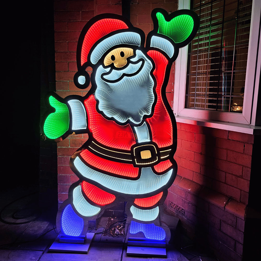 Samuel Alexander Multicoloured LED Tall Santa Infinity Christmas Decoration 6ft Image 1