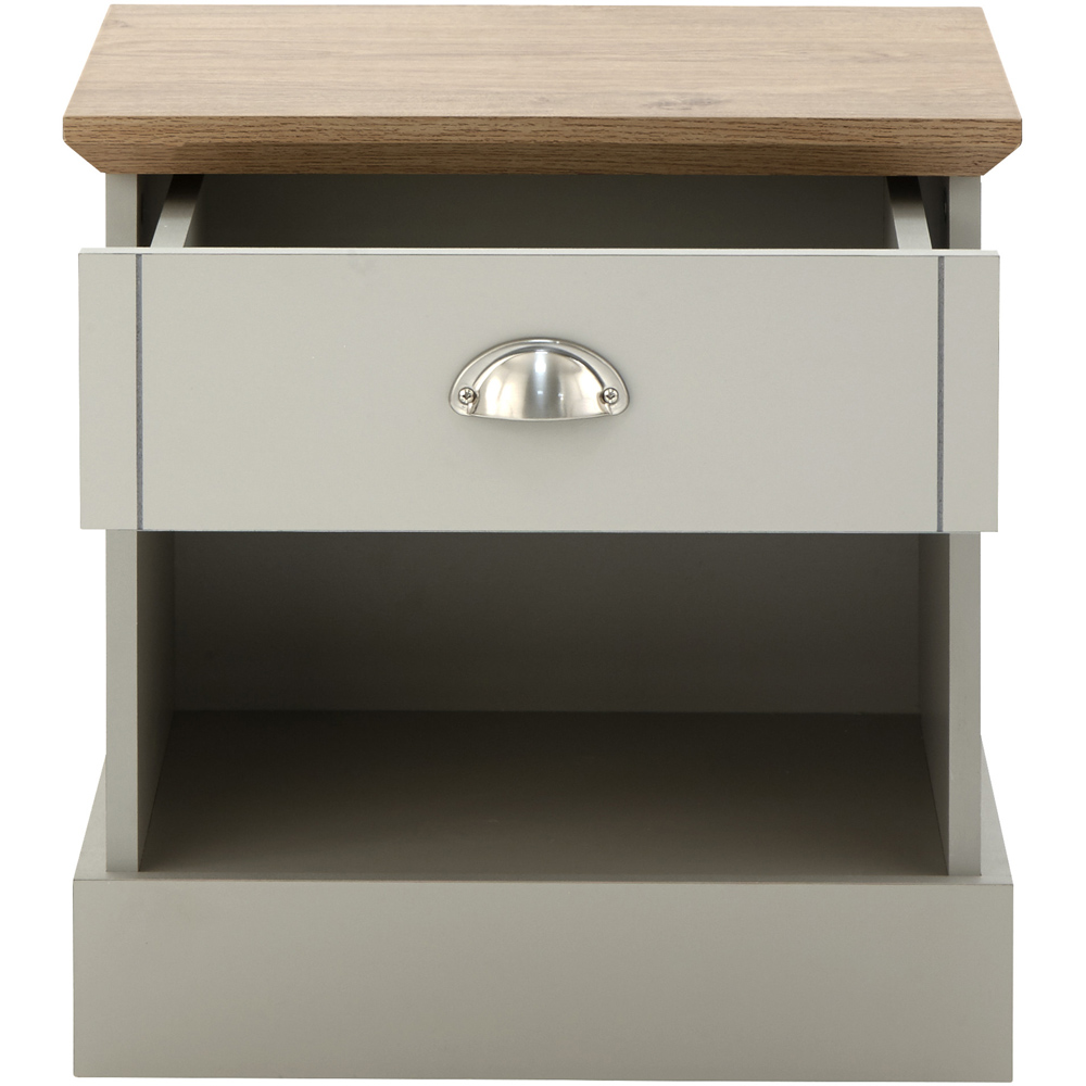 GFW Kendal Single Drawer Grey Bedside Table Image 3