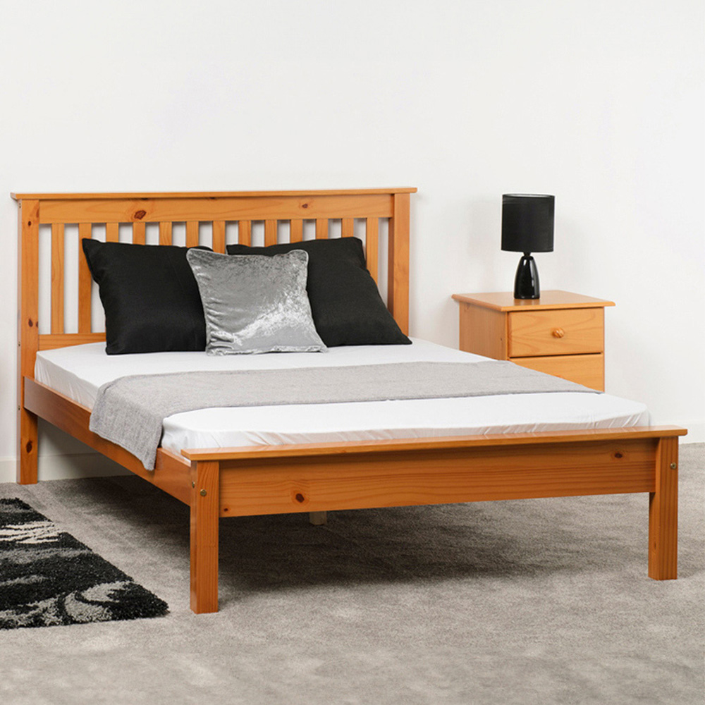 Seconique Monaco Double Antique Pine Low End Bed Image 1