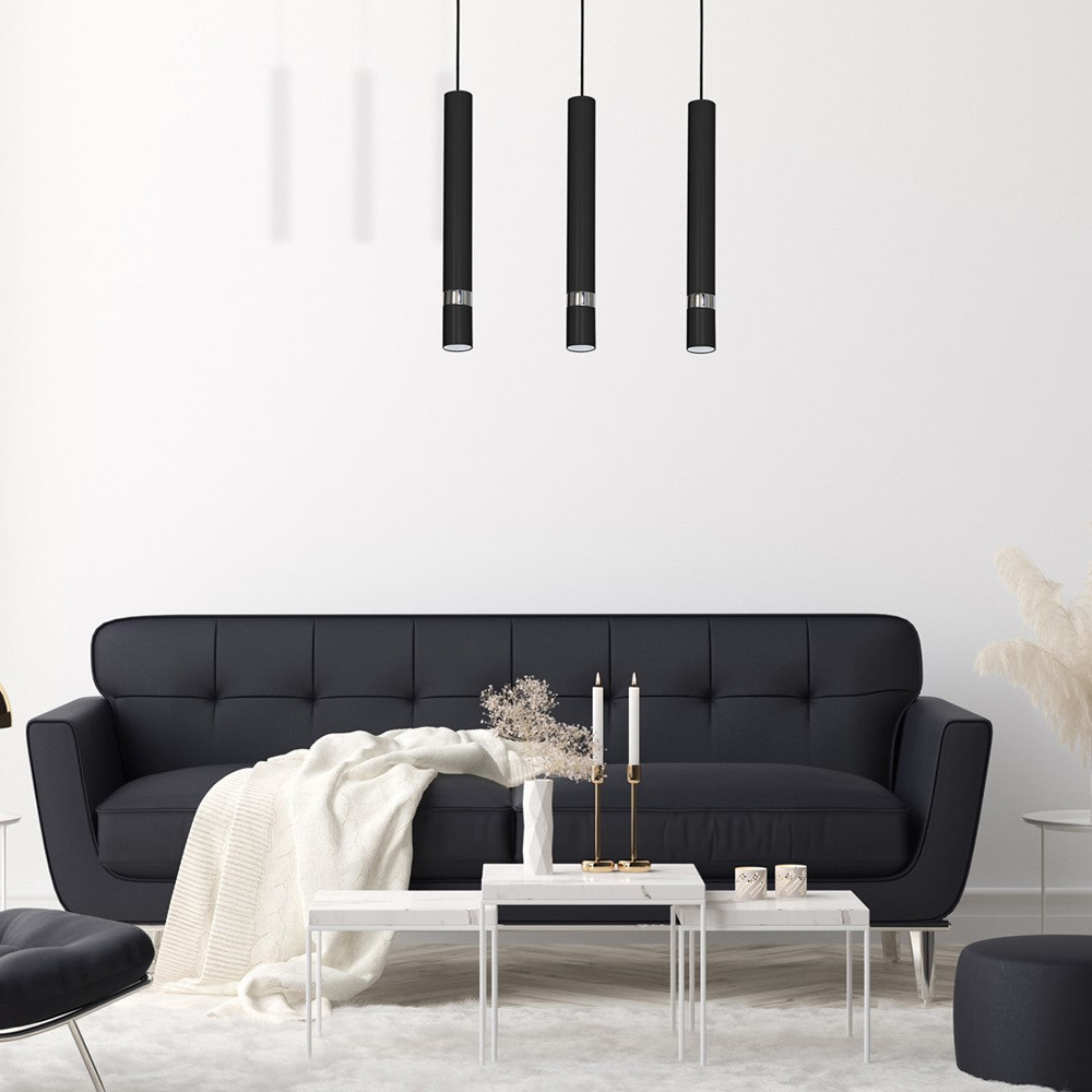 Milagro Joker Black and Chrome 3 Pendant Lamp 230V Image 2