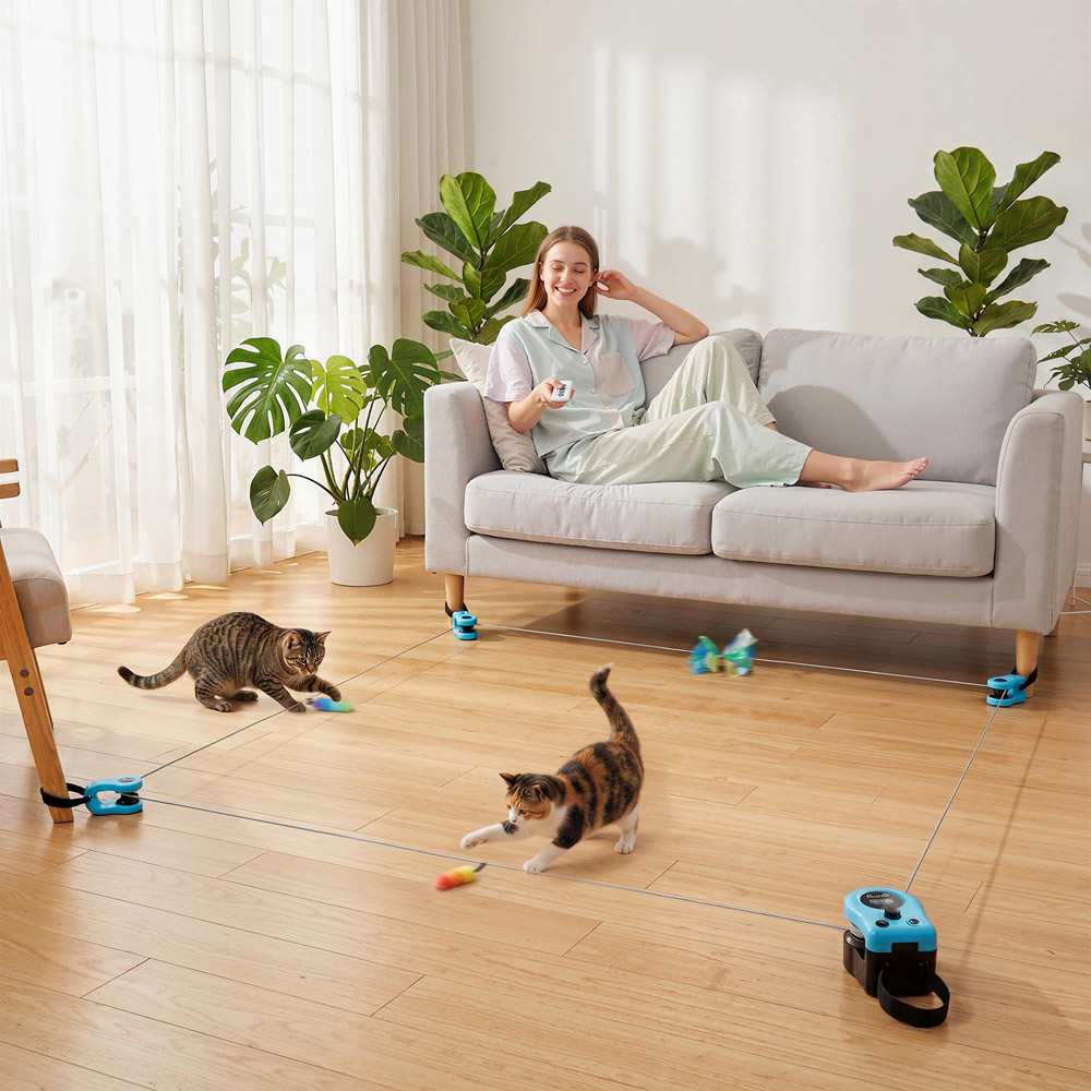 PawHut Automatic and Remote Control Interactive Cat Toy Image 2