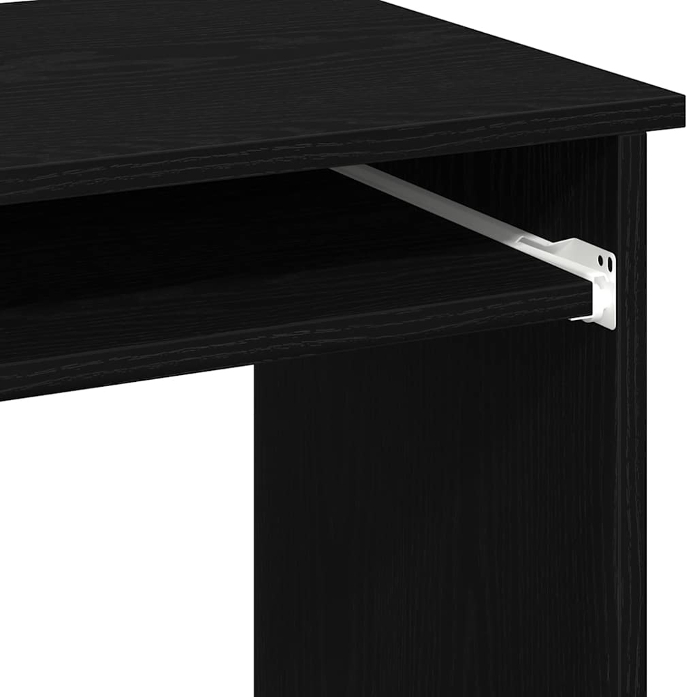 vidaXL 2 Shelf Computer Desk with Keyboard Tray Black Image 7
