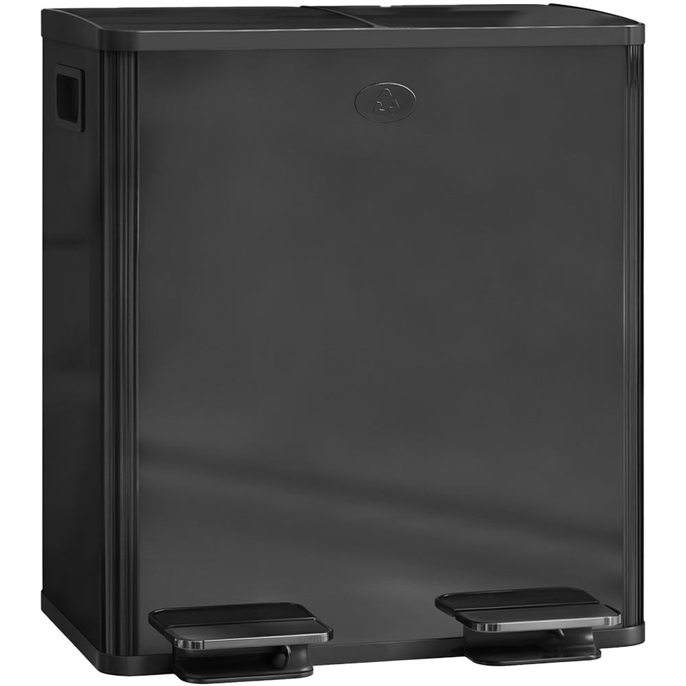 HOMCOM Black Dual Compartment Kitchen Bin 40L Image 1