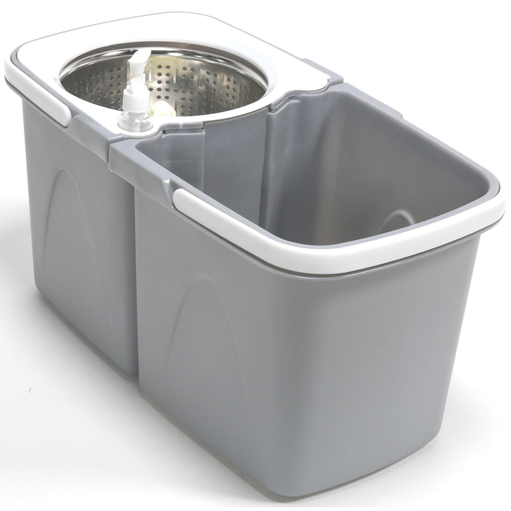 Gr8 Home Grey 360 Degree Rotating Dual Spin Dry Mop and Bucket Image 6
