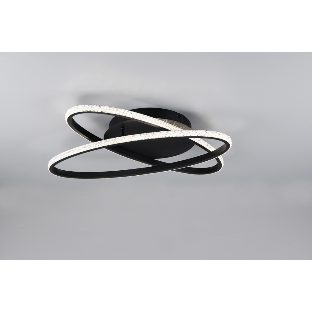 TRIO Lane Matt Black LED Ceiling Light Image 3
