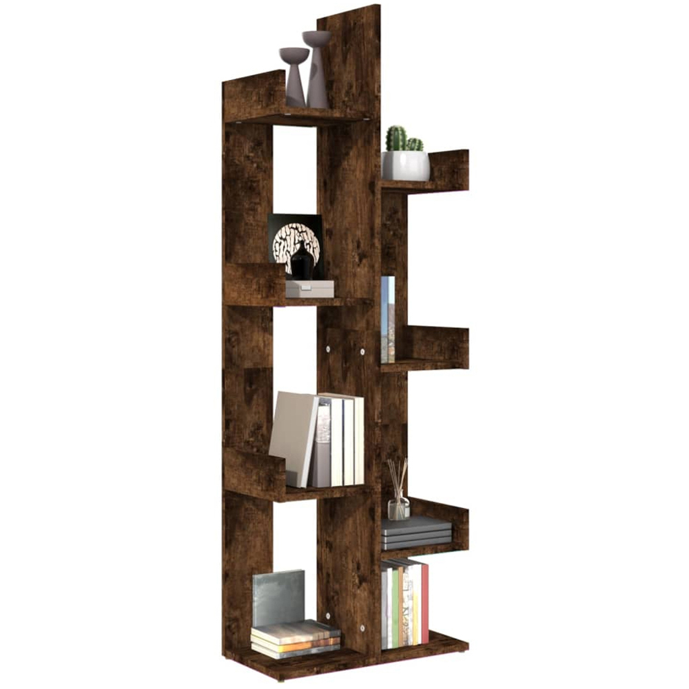 vidaXL 8 Shelf Smoked Oak Bookcase Image 5