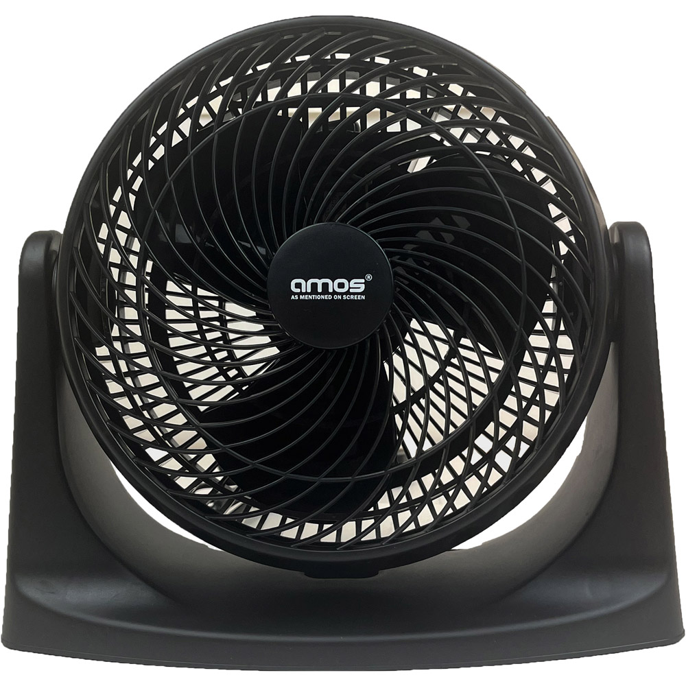AMOS Black Turbo Cooling Desk Fan 8 inch Image 1