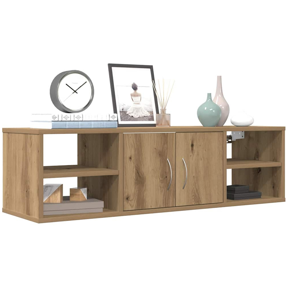 vidaXL 2 Door 4 Shelf Artisan Oak Wall Cabinet Image 2
