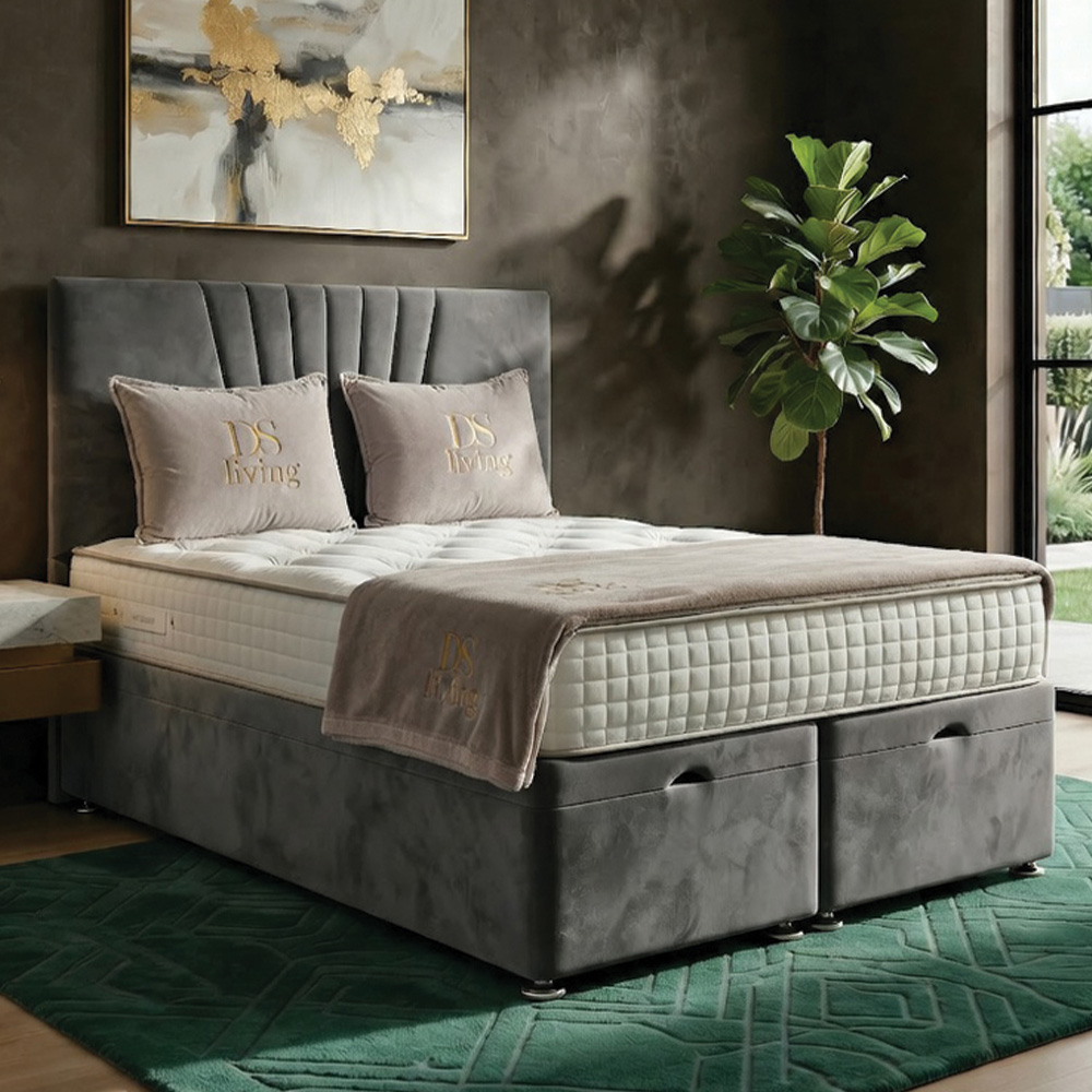 DS Living Vesper Super King Size Grey Ottoman Bed Image 1