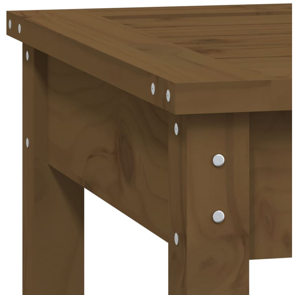 vidaXL Honey Brown Solid Pine Wood Slatted Garden Bench 109 x 44 x 45cm Image 5