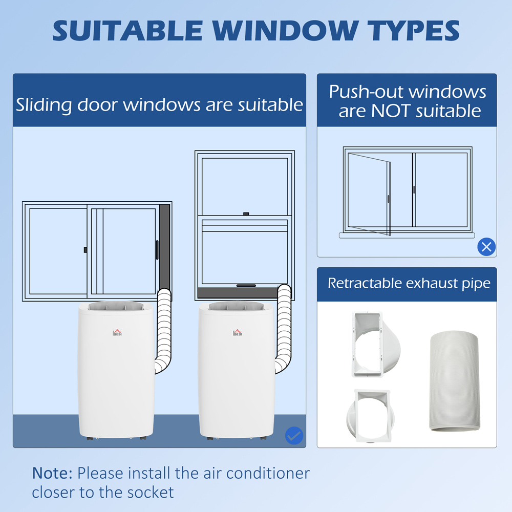 HOMCOM White 14000BTU 4 in 1 Air Conditioner Image 3