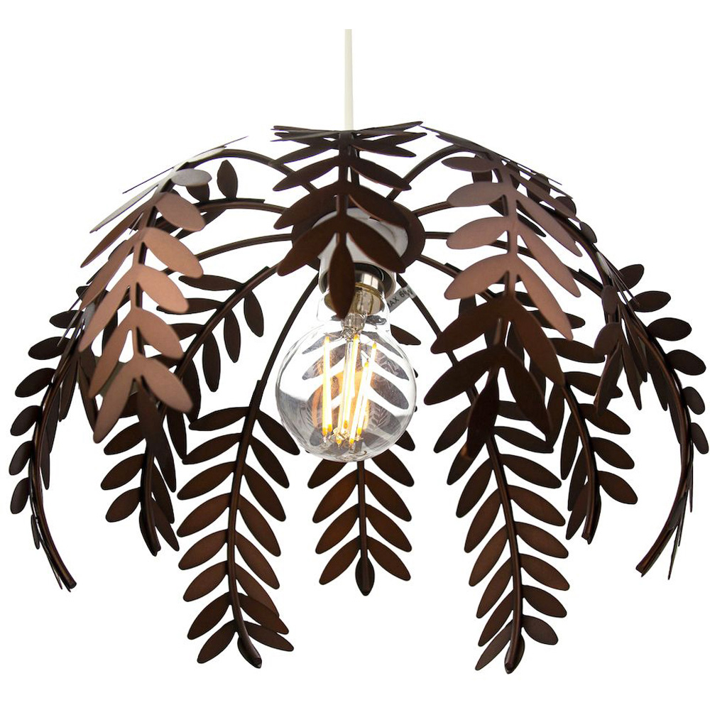 Happy Homewares Bronze Fern Leaf Pendant Light Shade Image 2
