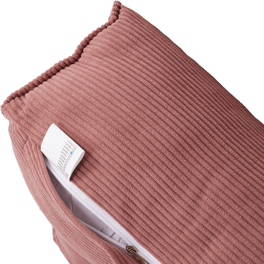Living and Home Pink Corduroy Wedge Headboard Pillow with Side Pocket 180 x 50cm Image 3