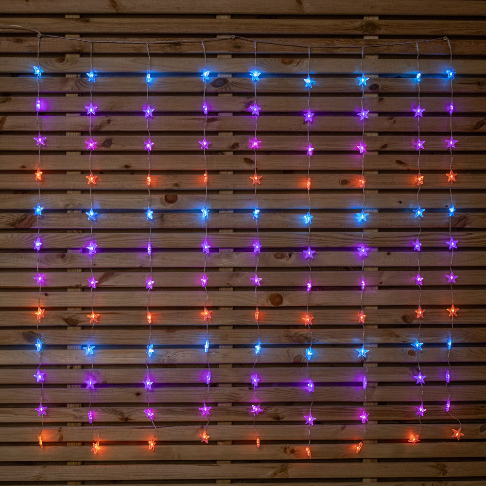 Samuel Alexander 108 Rainbow LED Christmas Star Curtain Lights 1.2 x 1.2m Image 1