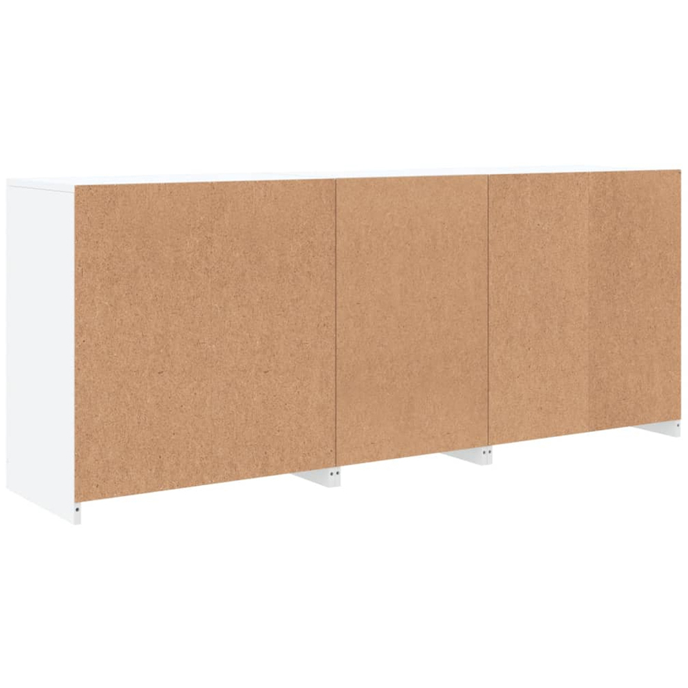 vidaXL 4 Door 8 Shelf White LED Sideboard 3 Piece Image 8
