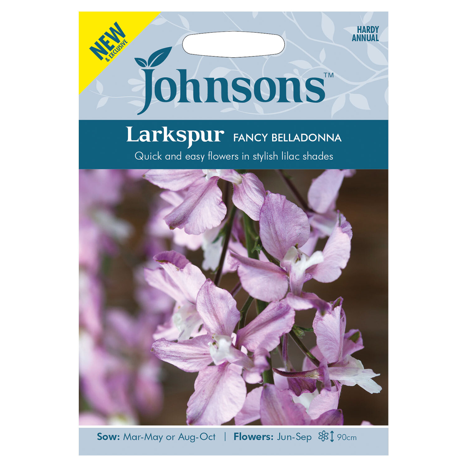 Johnsons Larkspur Fancy Belladonna Lilac Flower Seed Image 2