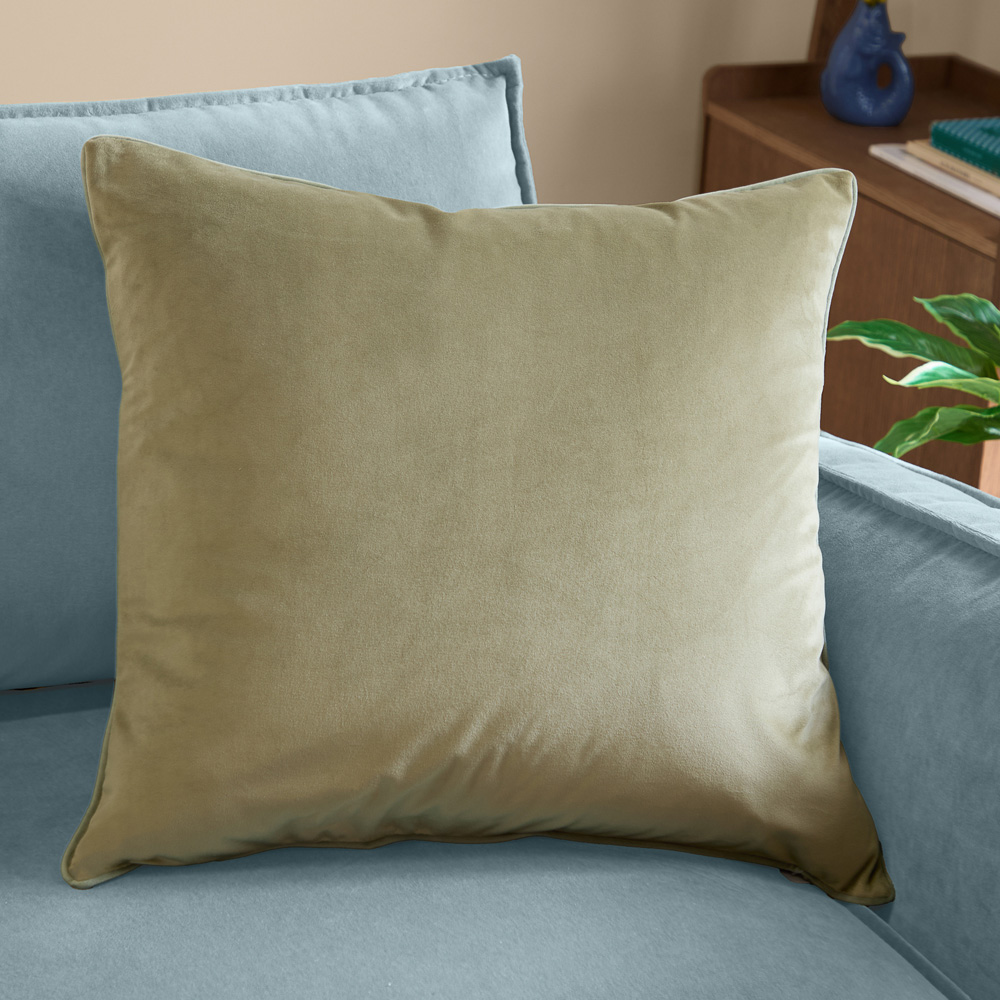 Furn Meridian Sage Green Velvet Cushion 55 x 55cm Image 2