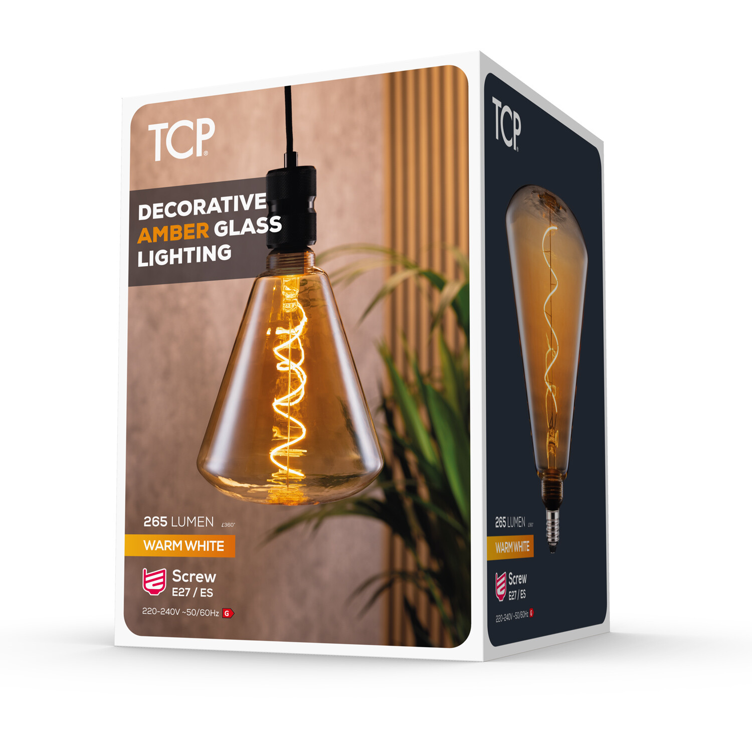4w Decorative Filament S174 265L Amber E27 Bulb - Warm White Image 3