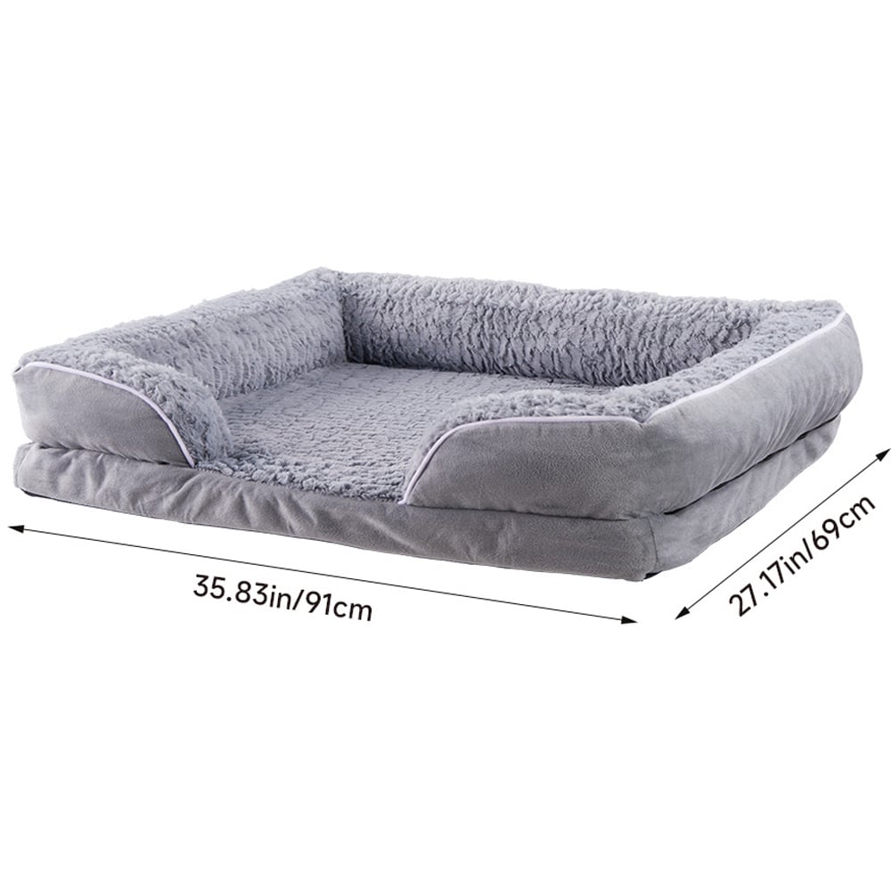 H&O Direct 91 x 69cm Grey Swirl Rose Calming Pet Bed Image 6