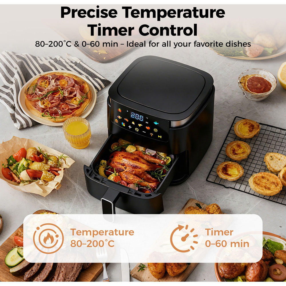 Spector FR1008-BK-UK Black Oil-Free Digital Air Fryer 5L 1250W Image 6