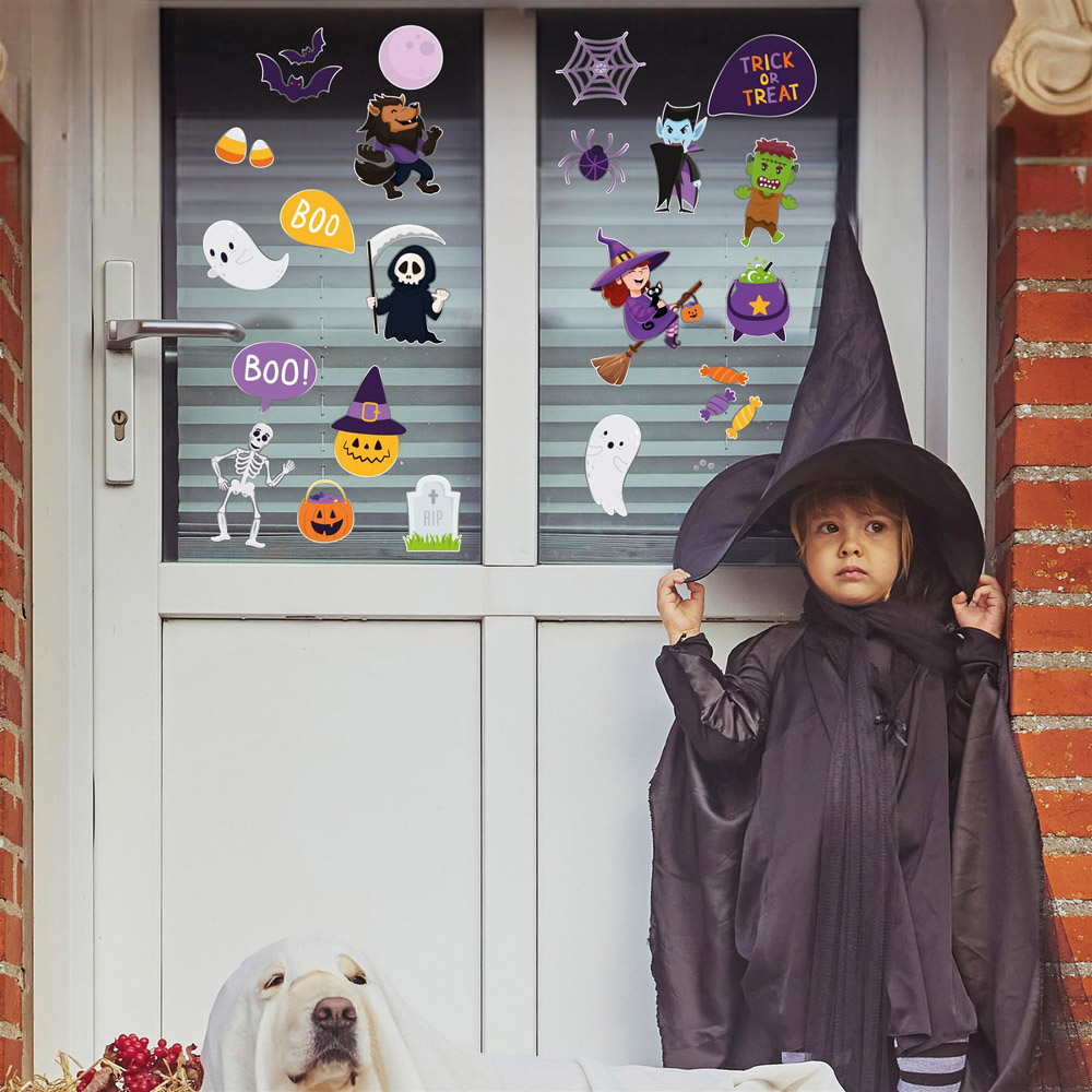 Walplus Spooky Creatures Cute Halloween Double Sided Reusable Gel Window Sticker 28 Piece Image 5