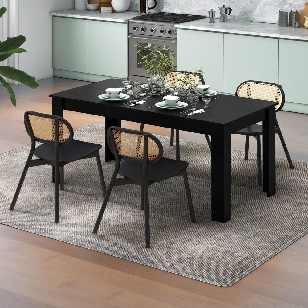 Costway 6 Seater Rectangular Dining Table Black Image 8