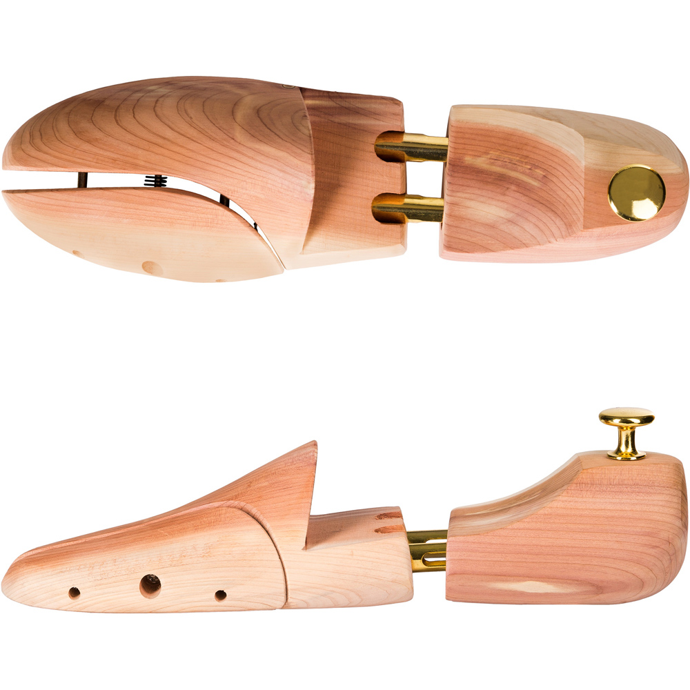 tectake Brass Cedar Wood Shoe Stretcher Pair EU Size 46-48 2 Pack Image 5