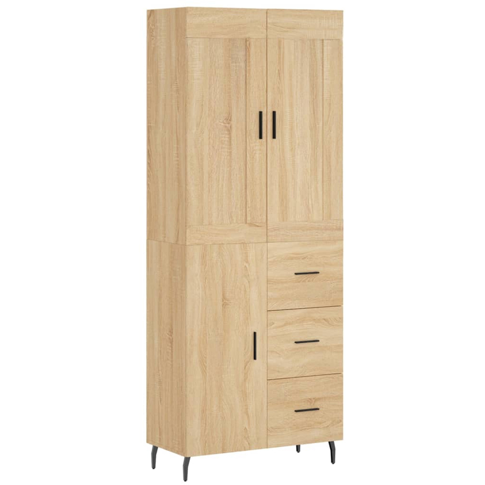 vidaXL 3 Door 3 Drawer Sonoma Oak Highboard Image 2