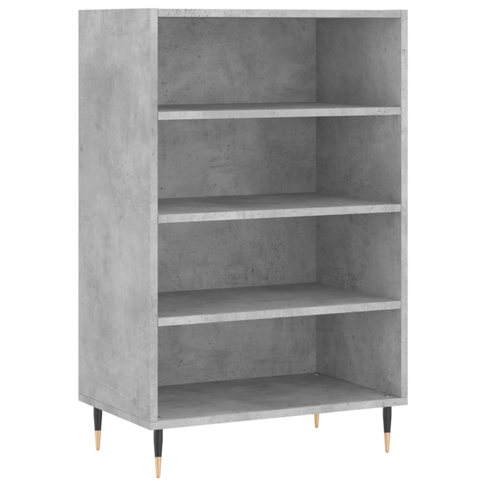vidaXL 4 Shelf Concrete Grey Highboard Image 2