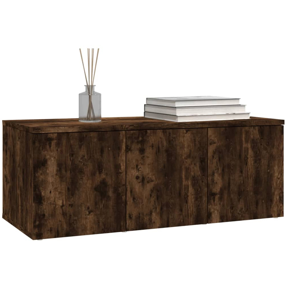 vidaXL 3 Drawer Smoked Oak TV Cabinet Image 3