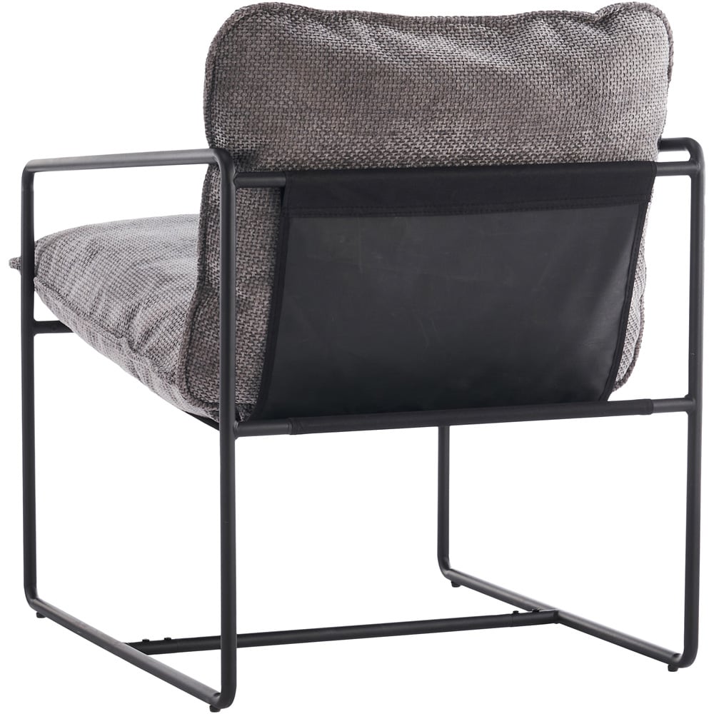 Seconique Tivoli Grey Fabric and Black Metal Accent Chair Image 5