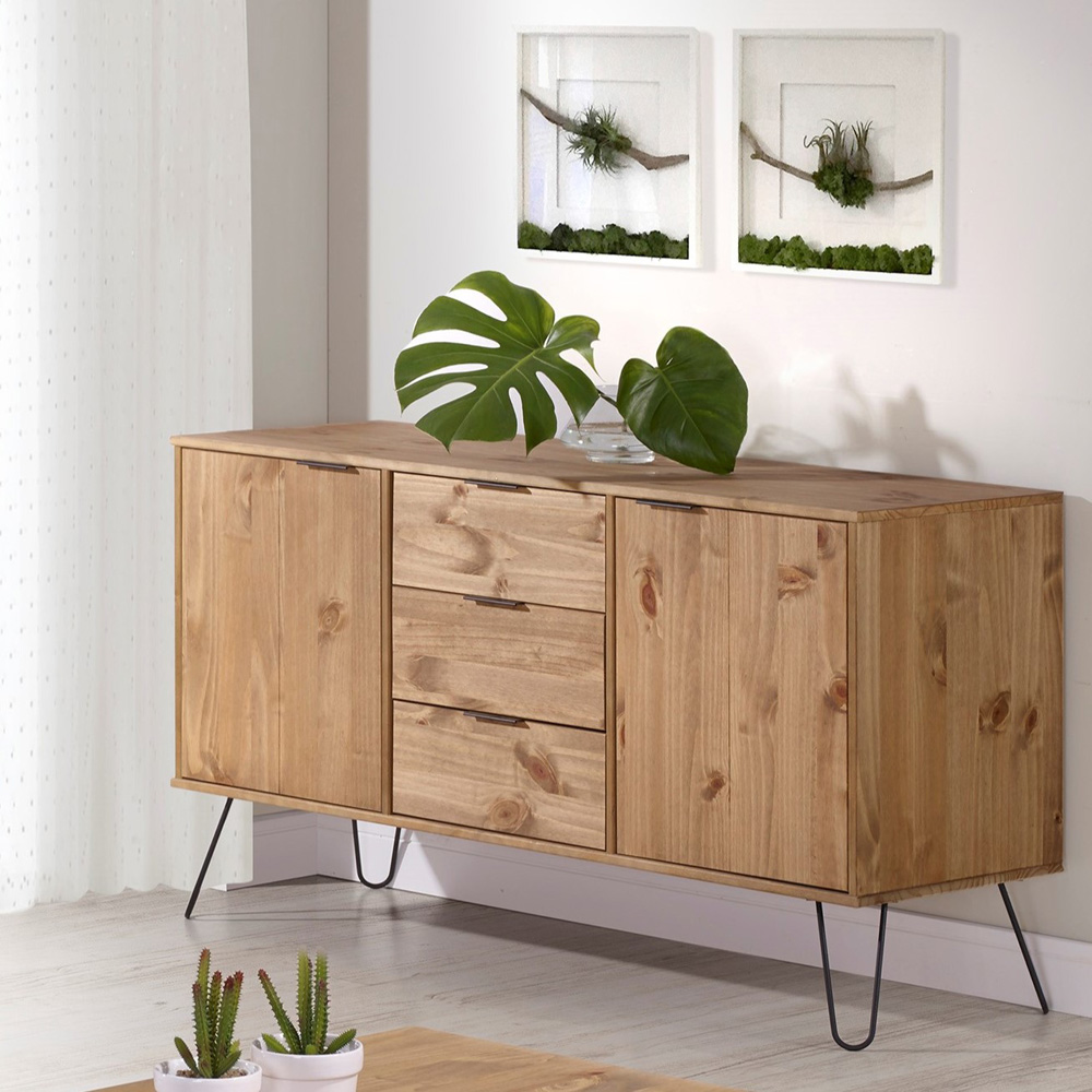 Augusta 2 Door 3 Drawer Pine Medium Sideboard Image 6