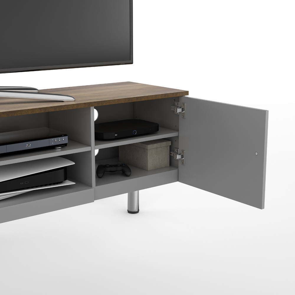 AVF Whitesands Single Door 2 Shelf Satin Grey TV Unit Image 5