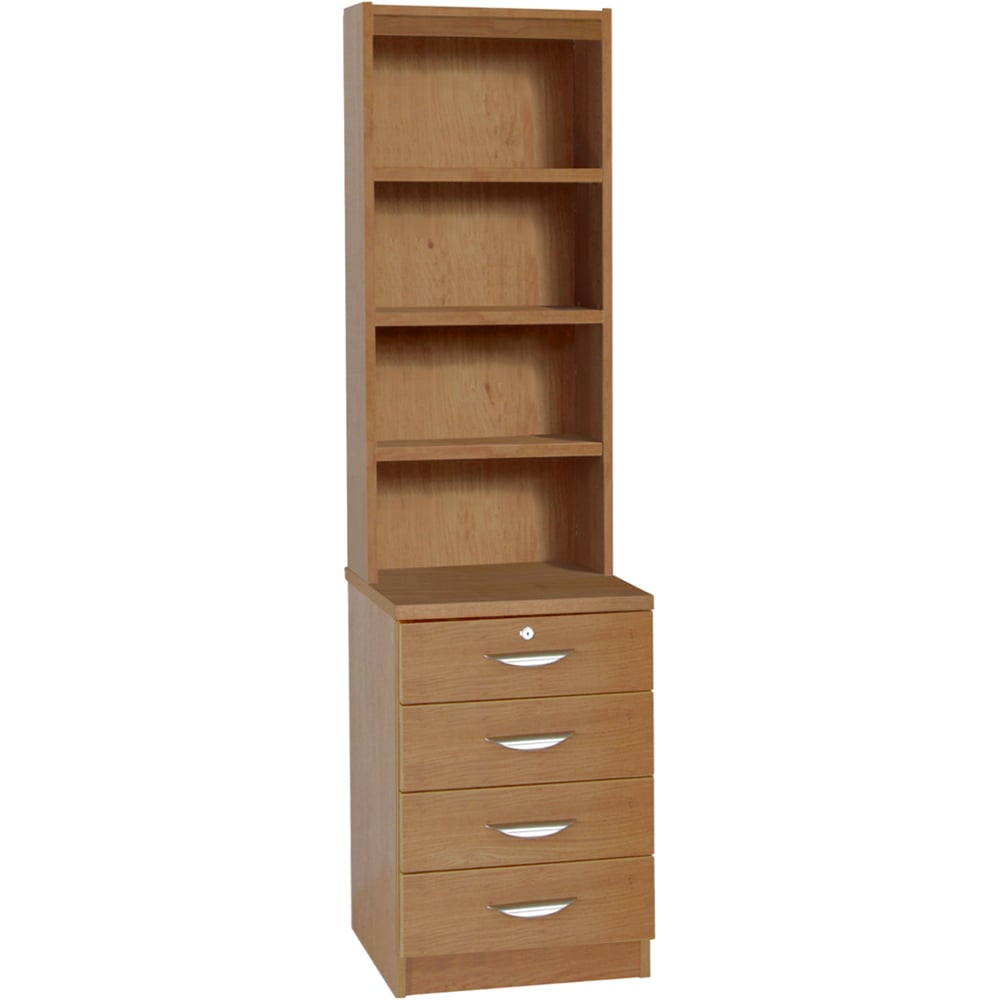 R White Cabinets 4 Drawer 4 Shelf Brown Storage Unit Image 2