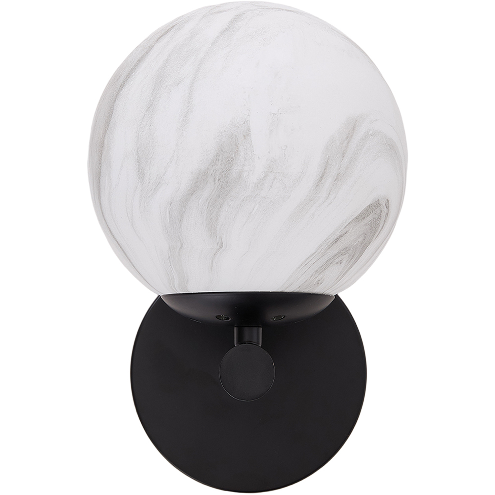 Living and Home E27 Screw Black Iron Marble Textured Glass Shade Wall Light 20cm Image 4