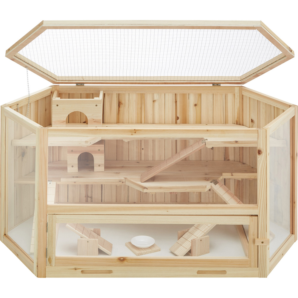 tectake Benni Wooden Hamster Cage 115 x 60 x 58cm Image 1