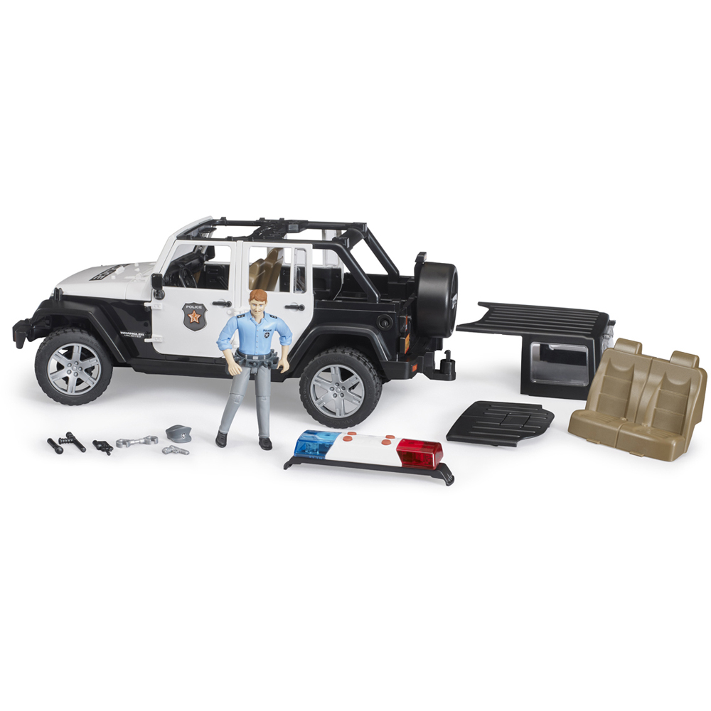 Bruder Kids Jeep Wrangler Unlimited Rubicon Police Officer Emergency Response Playset Model Image 9