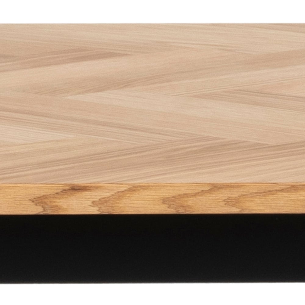 Florence Brighton 6 Seater Herringbone Effect Dining Table Oak Image 6