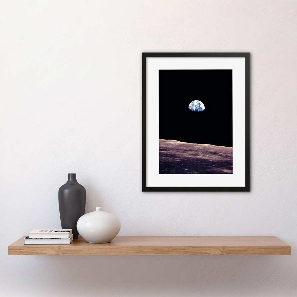 Wee Blue Coo NASA Planet Earth Lunar Surface Moon Space Photo Framed Wall Art Print 30 x 41cm Image 2